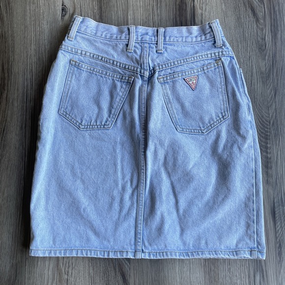 Vintage 90s Guess Denim‎ Light Wash Skirt Women's Size 30 Made in USA - Picture 2 of 7